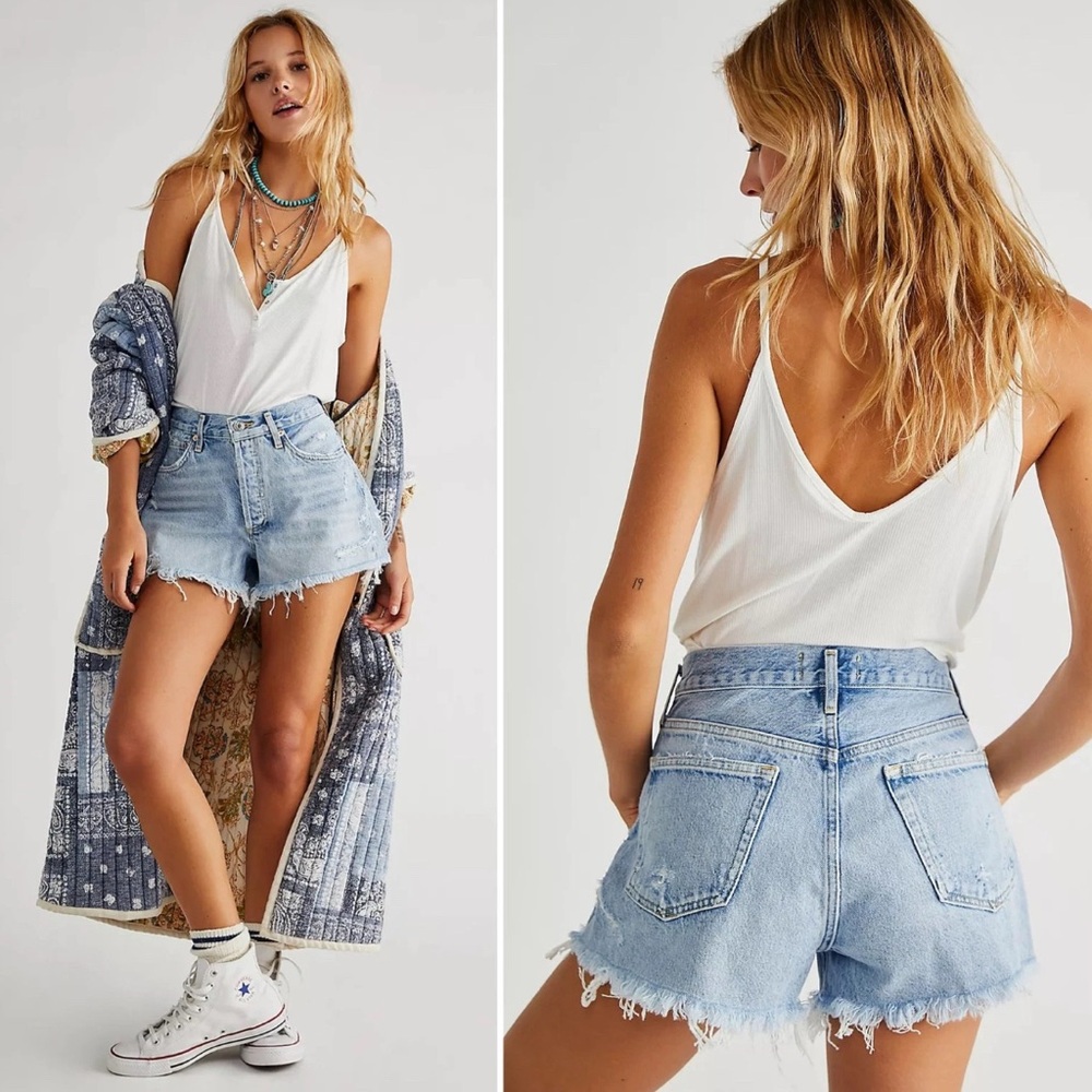 AGOLDE Parker Vintage Cutoff organic denim shorts size 29 high rise